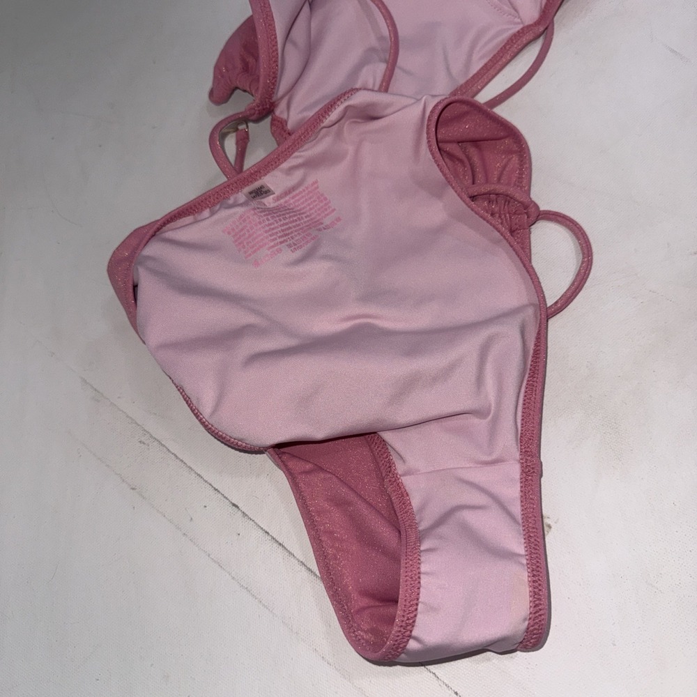 Victoria's Secret Swim Halter One-Piece Swimsuit Shine Sexy Pink Size Small - Picture 3 of 9